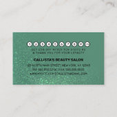 シックなマーメイドティール(緑がかった色)グリッターグラデーションタイポグラフィ ロイヤリティカード (裏面)