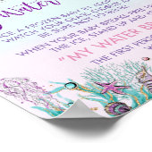 シックなマーメイドテール赤ちゃんシャワー私の水がゲームを破った ポスター (角)