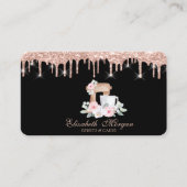 シックなミキサーフラワーズバラ金ゴールドドリップスベーカリー 名刺 (正面)