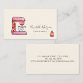 シックなミキサーフラワーズベーカリーカップケーキハート 名刺 (正面/裏面)