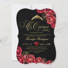 シックなミクインスブラックレッドティアラダイヤモンド