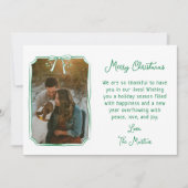 シックなミスタントー&ボウカスタムファミリーフォトクリスマス シーズンカード (正面)