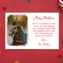 シックなミスタントー&ボウカスタムファミリーフォトクリスマス