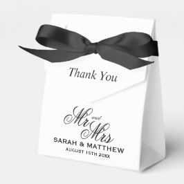 シックなミスター&ミセス・ブラックのネクタイが結婚披露宴を開く フェイバーボックス