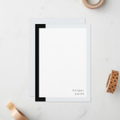 シックなミニマパーソナライズされたリスト名ブラックグレー ノートカード (正面/裏面インサイチュ)