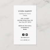 シックなミニマムホームステージング家具&デコール 名刺 (裏面)