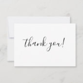シックなミニマリストありがとう結婚スクリプトの写真 サンキューカード (正面)