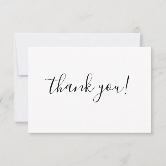シックなミニマリストありがとう結婚スクリプトの写真 サンキューカード (正面)