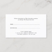 シックなミニマリストが友人のビジネスロゴを参照 紹介カード (裏面)