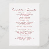 シックなミニマリストのゴールドフォイル卒業発表 箔招待状 (裏面)