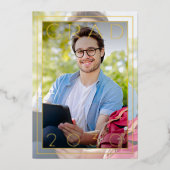 シックなミニマリストのゴールドフォイル卒業発表 箔招待状 (正面)