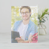 シックなミニマリストのゴールドフォイル卒業発表 箔招待状 (立ち正面)