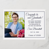 シックなミニマリストのゴールドフォイル卒業発表 箔招待状 (正面)