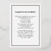 シックなミニマリストのゴールドフォイル卒業発表 箔招待状 (裏面)