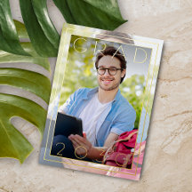 シックなミニマリストのゴールドフォイル卒業発表