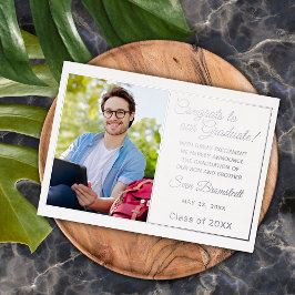 シックなミニマリストのゴールドフォイル卒業発表 箔招待状