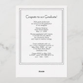 シックなミニマリストのゴールドフォイル卒業発表 箔招待状 (裏面)