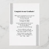 シックなミニマリストのゴールドフォイル卒業発表 箔招待状 (裏面)