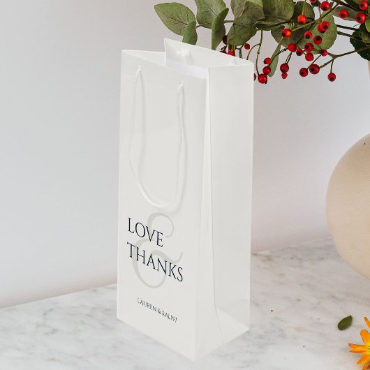 シックなミニマリストの愛感謝してい& ワインギフトバッグ