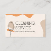 シックなミニマリストの清掃作業ハンディモップ清掃 名刺 (正面)