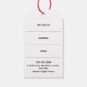 シックなミニマリストの白黒ライン描フローラ ギフトタグ (裏面)