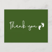 シックなミニマリストの赤ちゃん感謝していシャワーユー・グリーン ポストカード (正面)