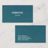 シックなミニマリストガソリンブルーのマット名刺 名刺 (正面/裏面)