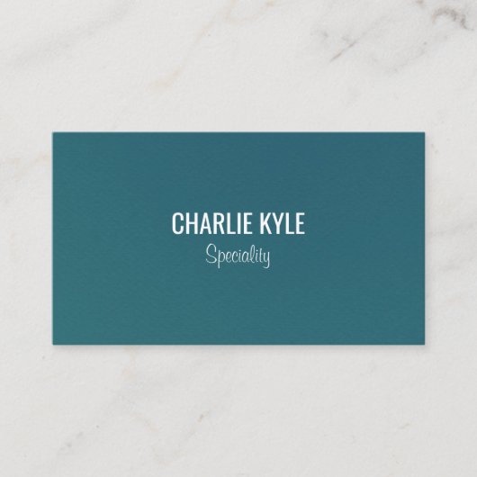 シックなミニマリストガソリンブルーのマット名刺 名刺 (正面)