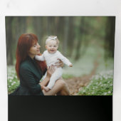 シックなミニマリストグリーンダマスクのクリスマスフォト 三つ折りクリスマスカード (内部最初)