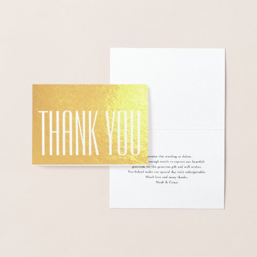 シックなミニマリストサンキューノートグスタイリッシュラム折り畳み 箔カード (ディスプレー)