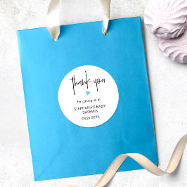 シックなミニマリストサンキューベビーシャワー好意バッグ ラウンドシール