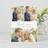 シックなミニマリストスクリプト3フォトコラージュありがとう サンキューカード (スタンド正面)