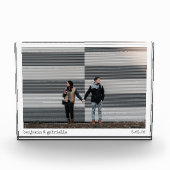 シックなミニマリストタイプライターのタイポグラフィ結婚ズ フォトブロック (正面)