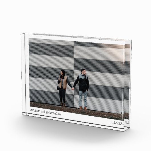 シックなミニマリストタイプライターのタイポグラフィ結婚ズ フォトブロック (右)