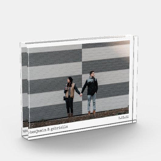 シックなミニマリストタイプライターのタイポグラフィ結婚ズ フォトブロック (左)