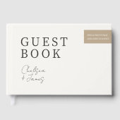 シックなミニマリストニュートラルトープ結婚カップル ゲストブック (正面)