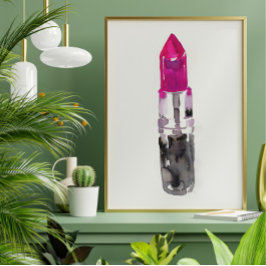 シックなミニマリストピンクブラックウォーター色リップスティック ポスター