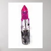 シックなミニマリストピンクブラックウォーター色リップスティック ポスター (正面)