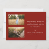 シックなミニマリストファミリーフォトハッピーホリデーズカード 招待状 (裏面)