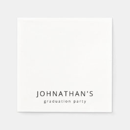 シックなミニマリストブラック&ホワイトパーティー スタンダードカクテルナプキン