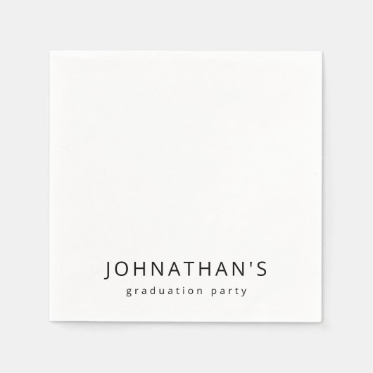 シックなミニマリストブラック&ホワイトパーティー スタンダードカクテルナプキン (正面)