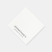 シックなミニマリストブラック&ホワイトパーティー スタンダードカクテルナプキン (角)