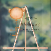 シックなミニマリストベアーバルーンベビーシャワー アクリルサイン (ニュートラル)