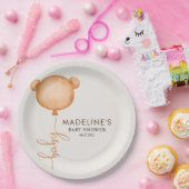 シックなミニマリストベアーバルーンベビーシャワー ペーパープレート (パーティー)