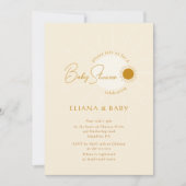 シックなミニマリストボホサンシャインベビーシャワー 招待状 (正面)