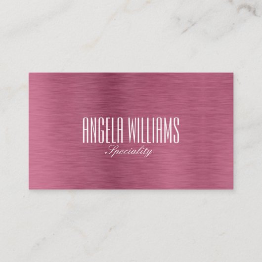 シックなミニマリストメタリックバラ金ゴールドとホワイト 名刺 (正面)