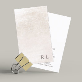 シックなミニマリストモノグラムアイボリーホワイトマーブル 名刺