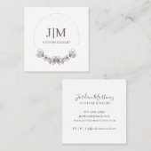 シックなミニマリストモノグラムジュエリーデザイナー スクエア名刺 (正面/裏面)