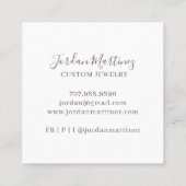 シックなミニマリストモノグラムジュエリーデザイナー スクエア名刺 (裏面)