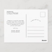 シックなミニマリスト写真ベビーシャワーありがとう ポストカード (裏面)